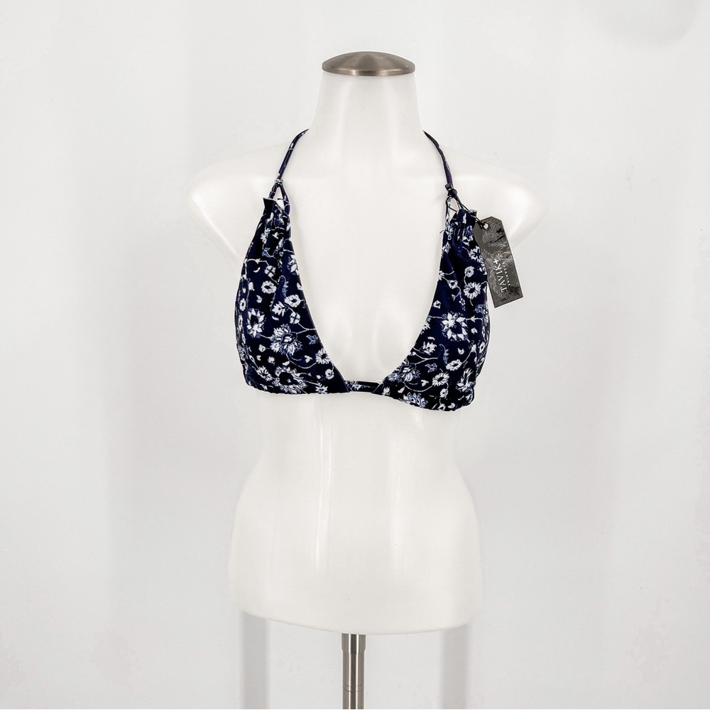 New Tavik Lily Blue & White Floral Bikini Triangle Top